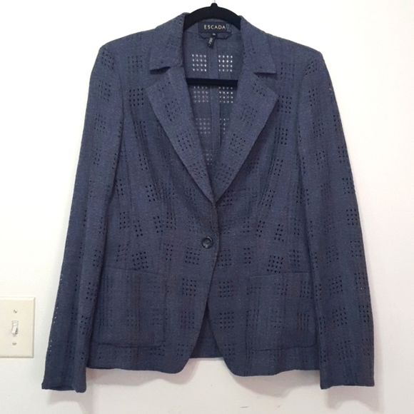 ESCADA 100% Virgin Wool Cabaret Steel Gray Sports Jacket - Picture 3 of 9